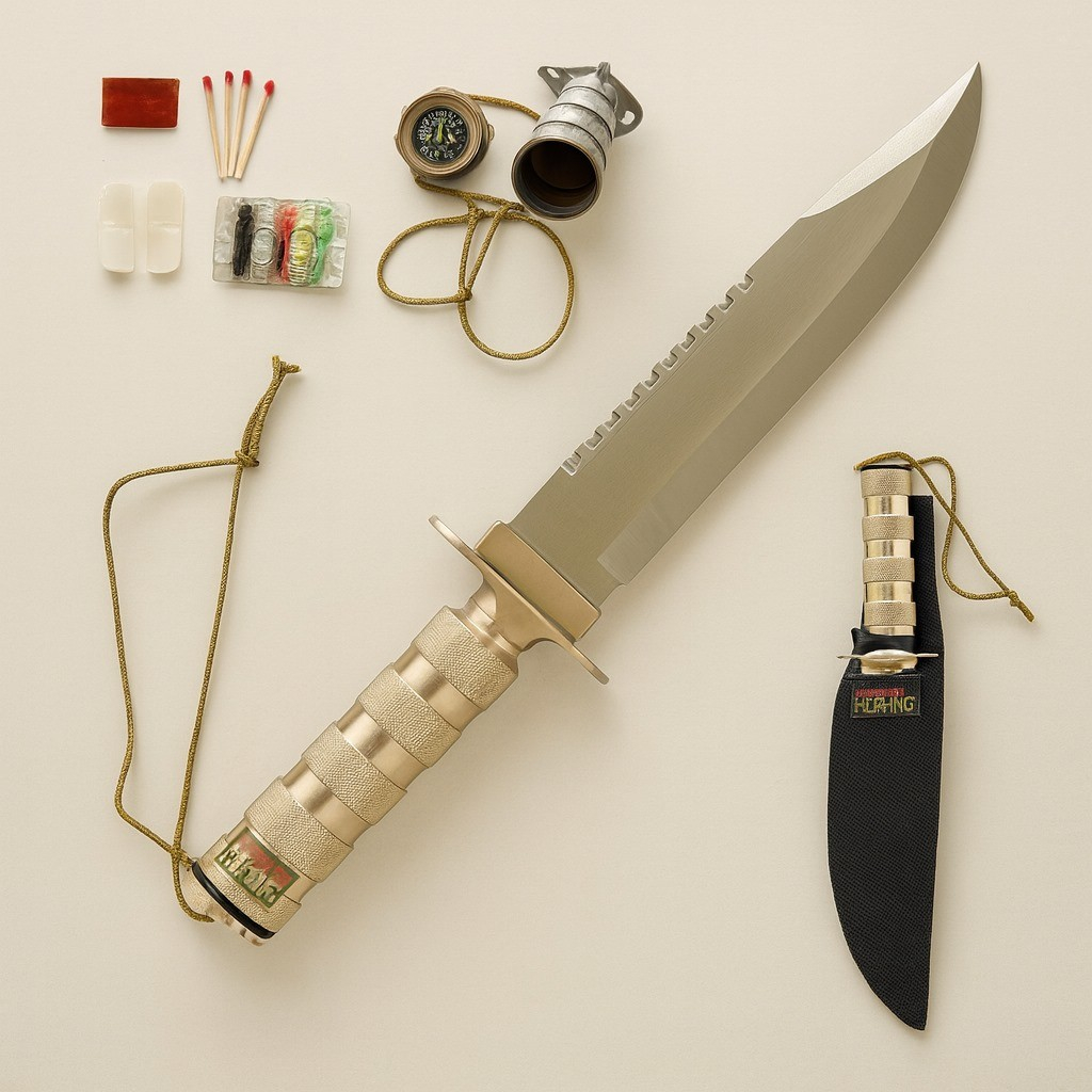 Faca Rambo Tática Militar Sobrevivência Lamina Serrilhado em Oferta na Shopee