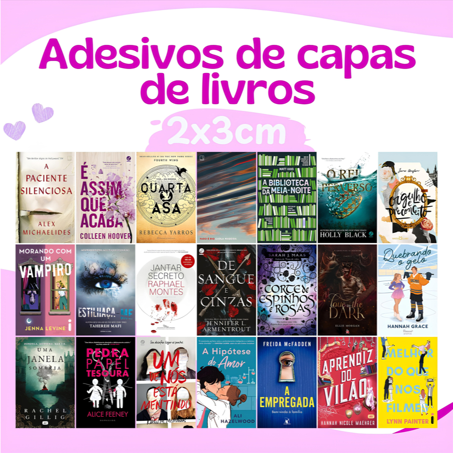 45 Adesivos Capas de Livros de 2cm x 3cm A Sua Escolha para o seu Diário de leitura em Oferta na Shopee
