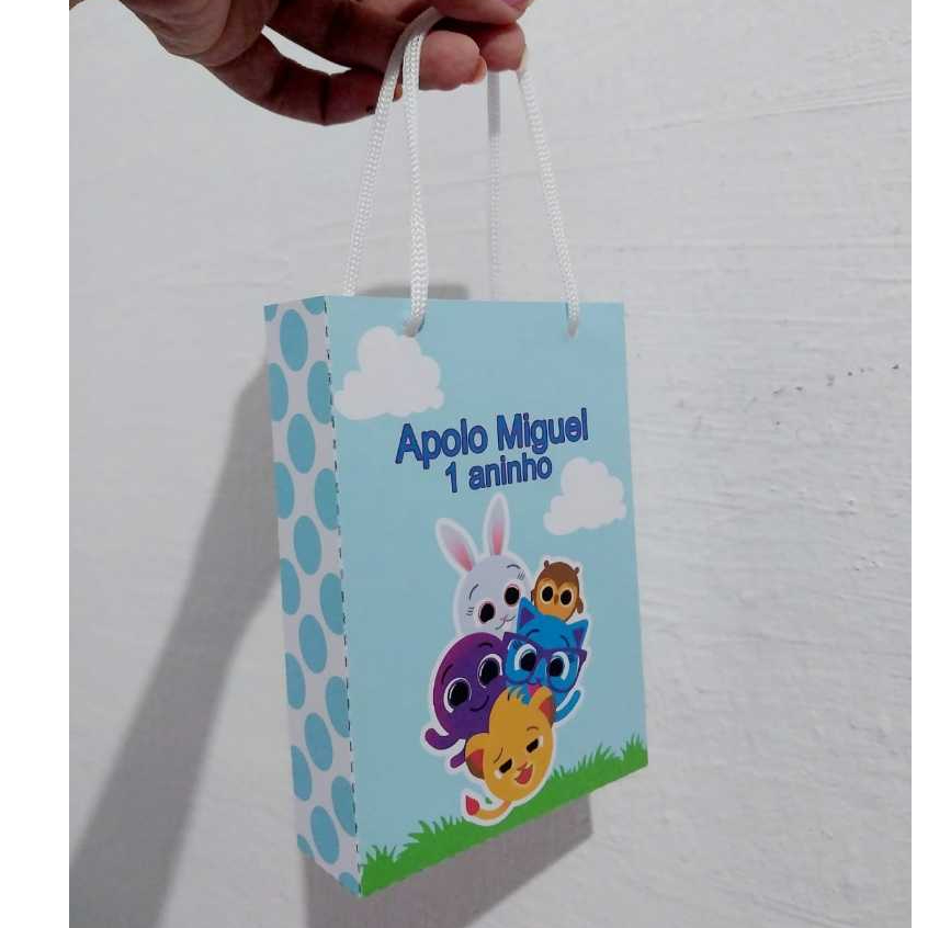 Sacolinha Bolofofos Menino - Lembrancinha - Aniversário - Sacolas Personalizadas - Papelaria Personalizada