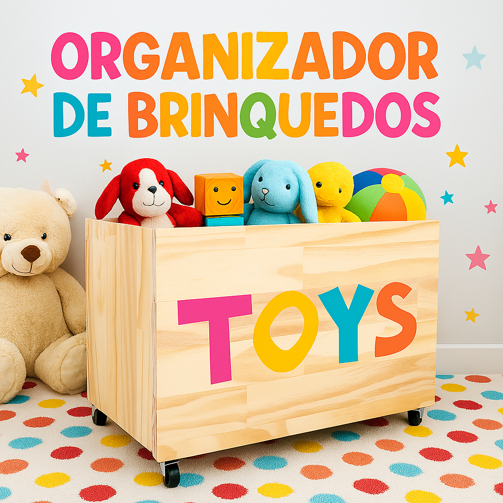 Caixote de Madeira para Brinquedos, Caixa Organizadora de Madeira, Baú de Madeira com rodas em Oferta na Shopee