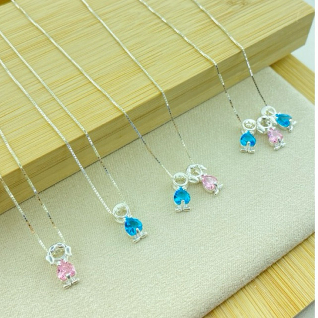 Gargantilha 40cm - 45cm - 50cm Menina Menino Casal Filhos V12 Prata 925