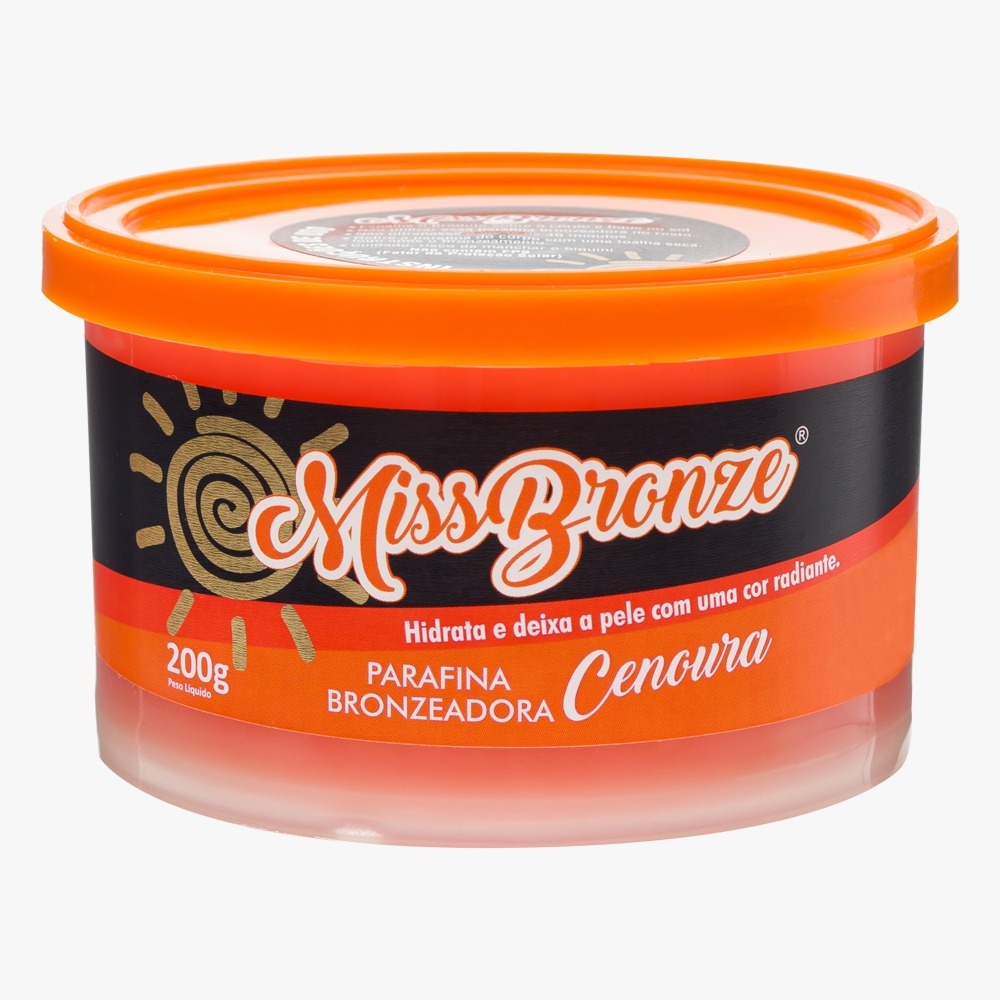 Parafina Bronzeadora Cenoura Com Ativador Miss Bronze 200g