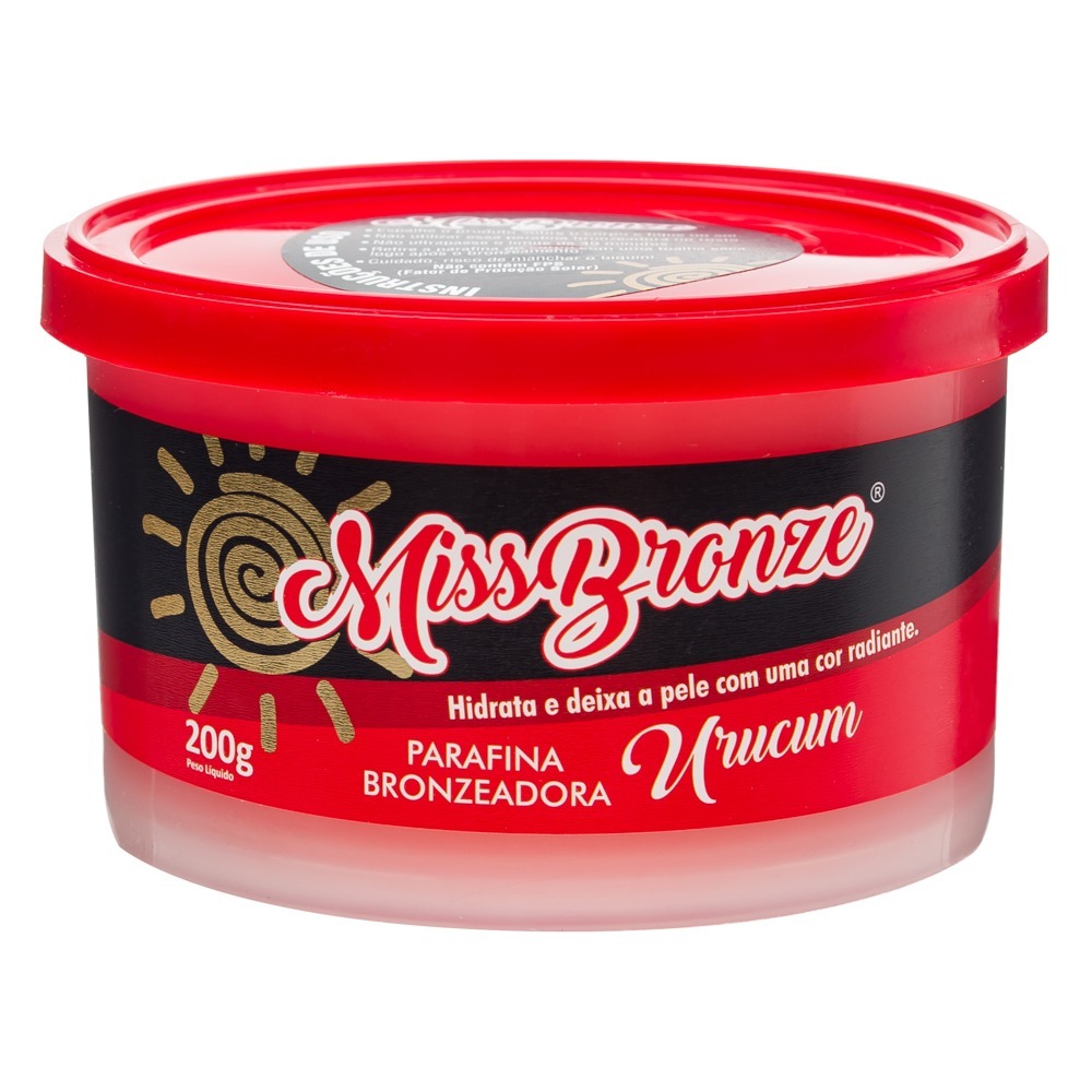 Parafina Bronzeadora Urucum Com Ativador Miss Bronze 200g