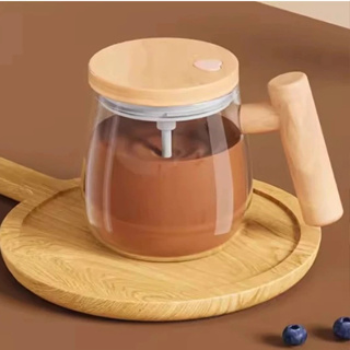 Caneca Auto Agitadora De Café Com Cabo De Madeira 400ml Elétrica 7000rpm Alta Velocidade Vidro em Oferta na Shopee