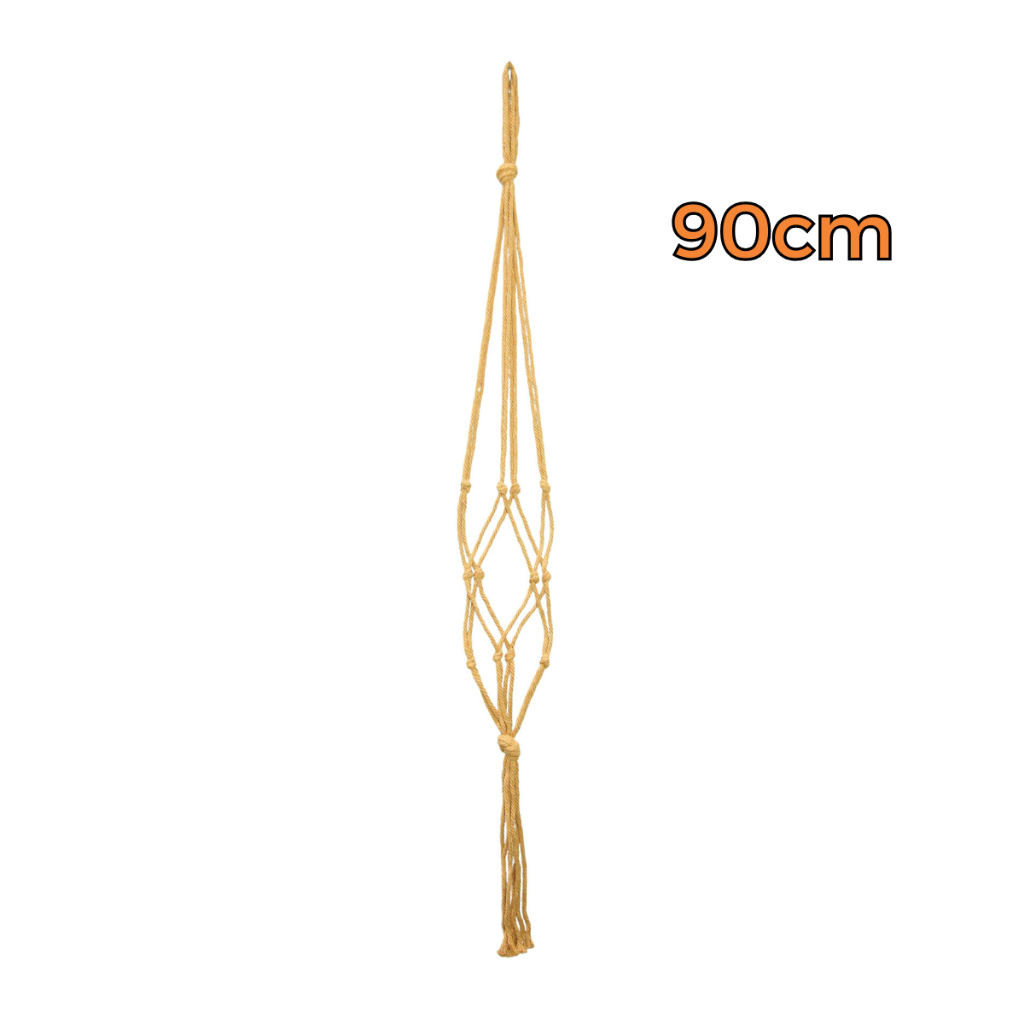 Suporte Macramê para Vaso 90cm Pendente Artesanal Boho Chic Decoração Plantas Suspensas Até 22cm