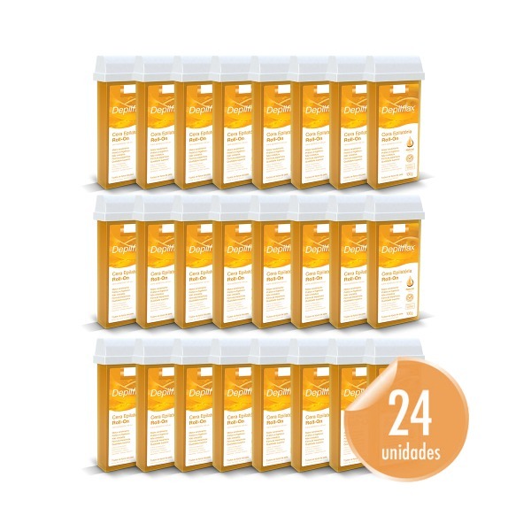 Cera Refil Roll On Depilflax Natural Kit com 24 Unidades 100g em Oferta na Shopee