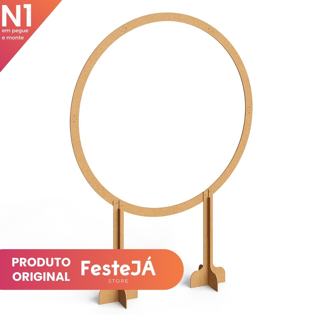 Painel Arco Redondo MDF Festa Aniversário Casamento Evento Suporte Estrutura Bexiga