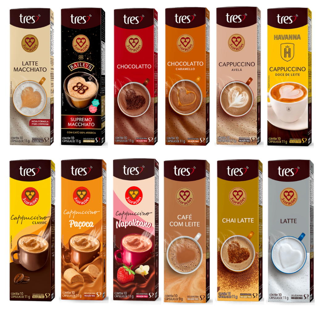 Cápsula café três corações compatível com máquinas três a sua escolha. em Oferta na Shopee