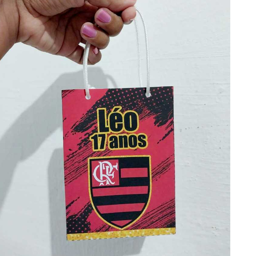 Sacolinha Flamengo - Lembrancinha - Aniversário - Sacolas Personalizadas - Papelaria Personalizada