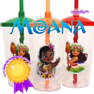 20 à 30 Copos Twister Cristal adesivo MOANA E MOANA BABY 400ML em Oferta na Shopee