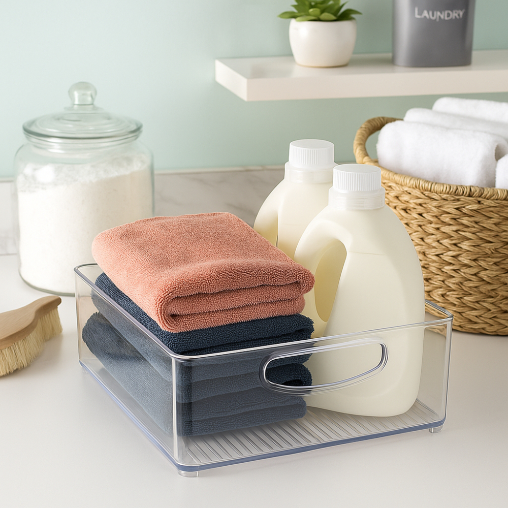Organizador Acrilico Com Puxador Freebox Otimizadora de Espaço Cozinhas Lavanderias Niquelart N703