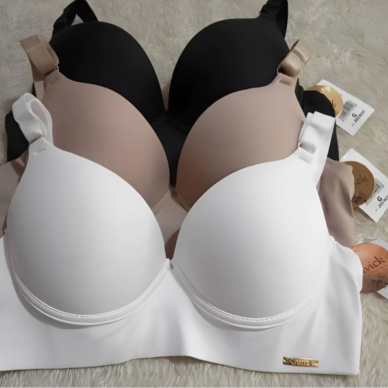 Kit C/ 2 Sutiãs Básicos Reforçados Microfibra com Bojo - Lingerie Direto da Fábrica Tamanhos P ao GG