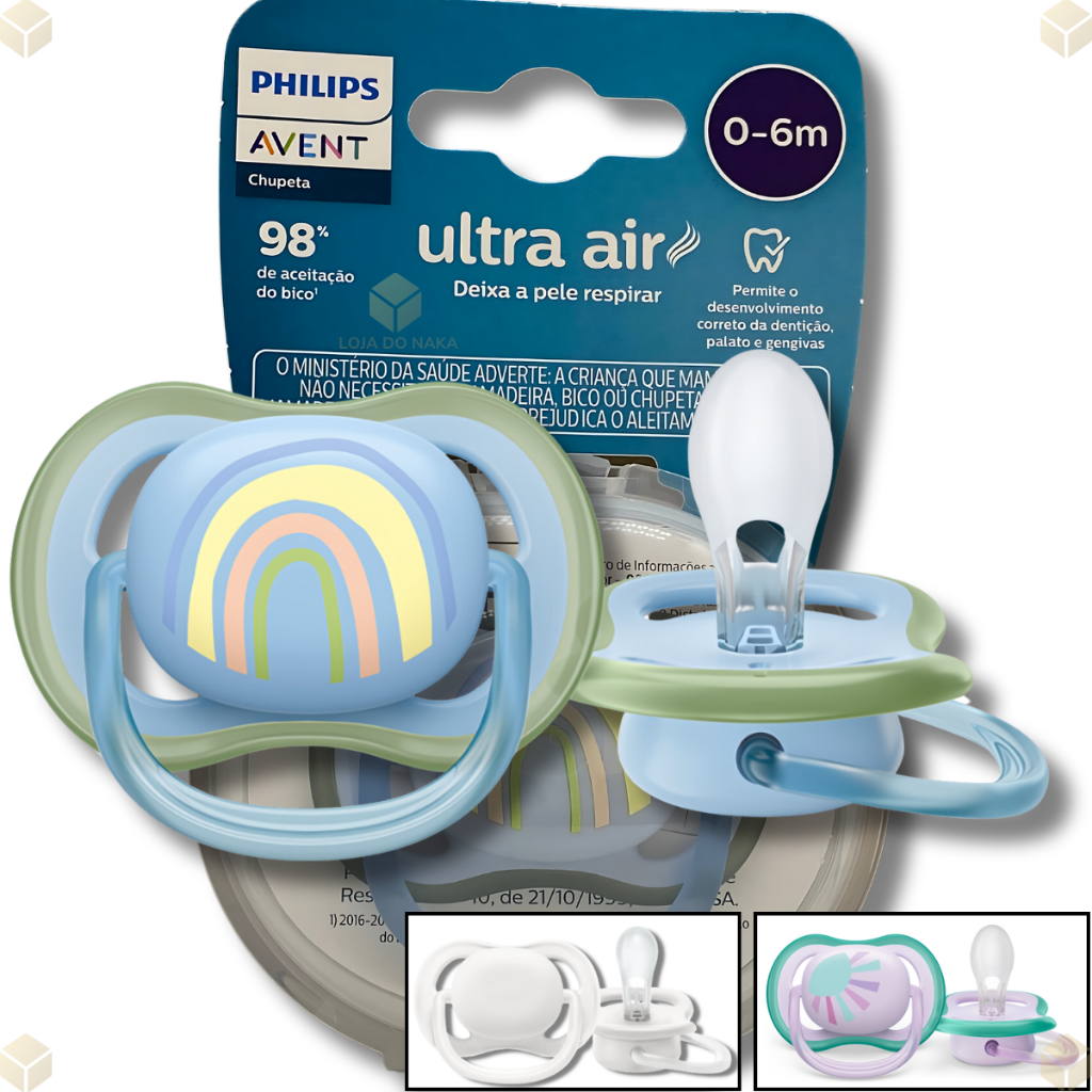 Chupeta Avent Ultra Air Unitário Silicone 0-6m Sol E Arco Íris em Oferta na Shopee