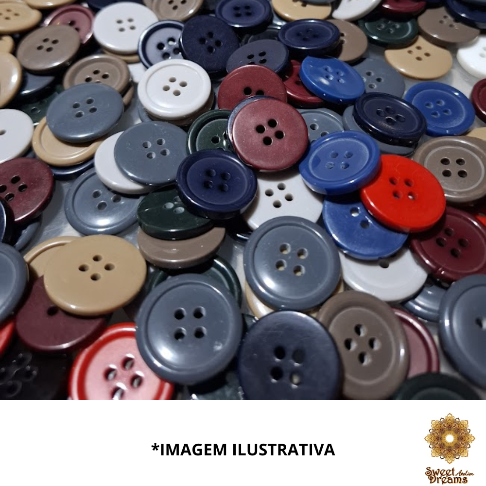BOTÃO TAMANHO 32 4 FUROS 12 UNIDADES em Oferta na Shopee