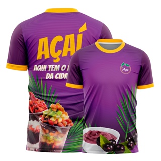 Camiseta Uniforme Açaí Profissional Dry Fit Confortável Trabalho Sorveteria Lanchonete Premium em Oferta na Shopee