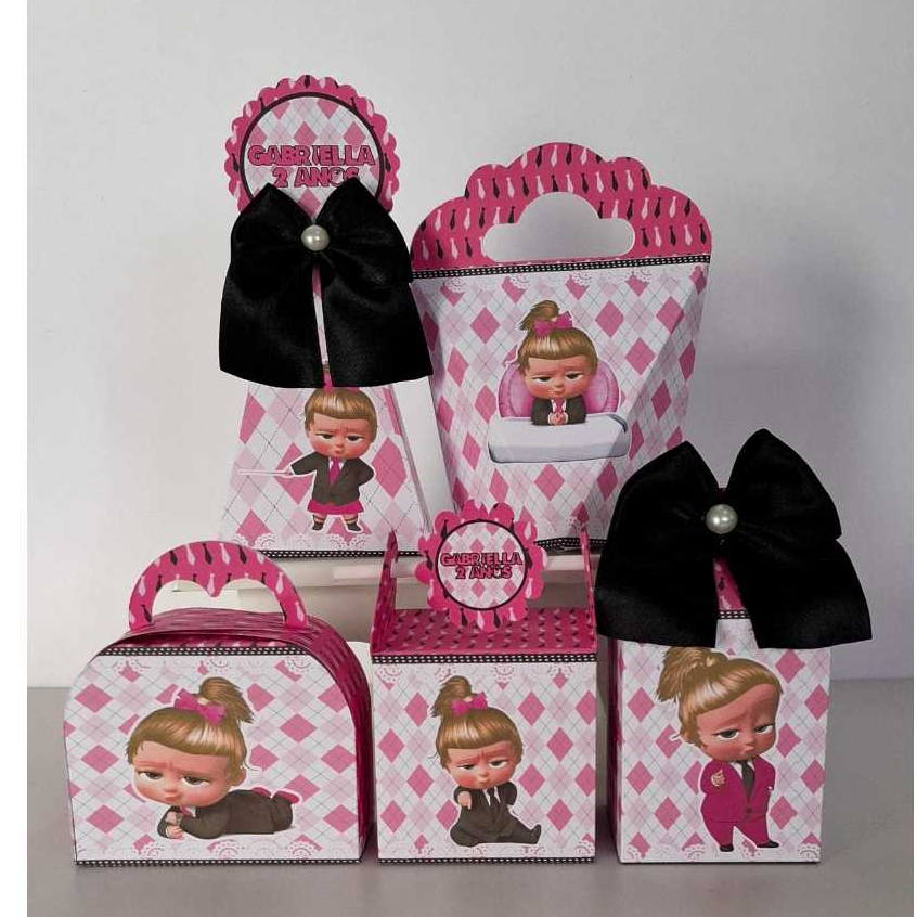 PEGUE E MONTE - KIT FESTA CAIXINHA PERSONALIZADAS LEMBRANCINHA PODEROSA CHEFINHA ROSA
