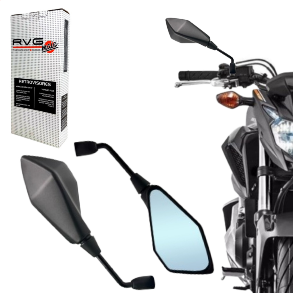 Retrovisor Modelo Kawasaki Z400 Lente Convexa Furta Cor RVG