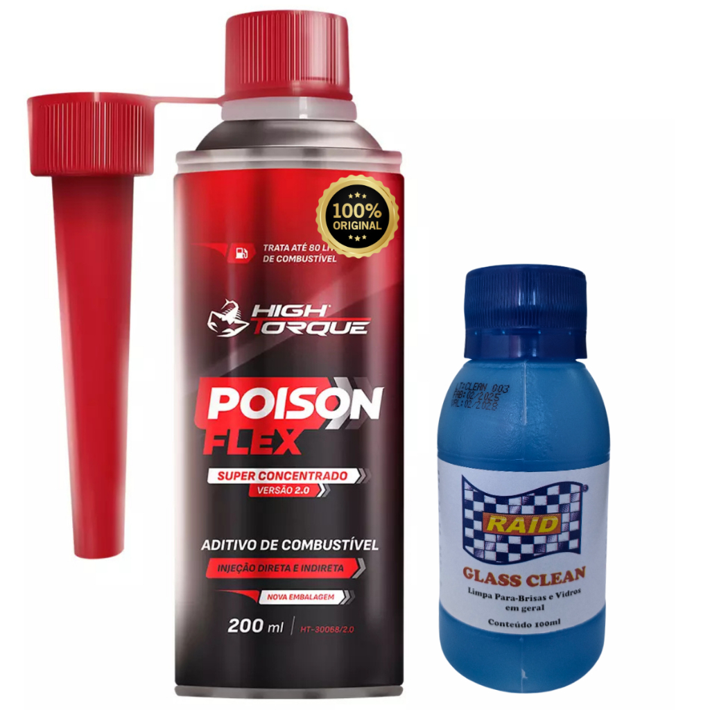 Aditivo De Combustível Poison High Torque C/ Brinde Clean Glass em Oferta na Shopee