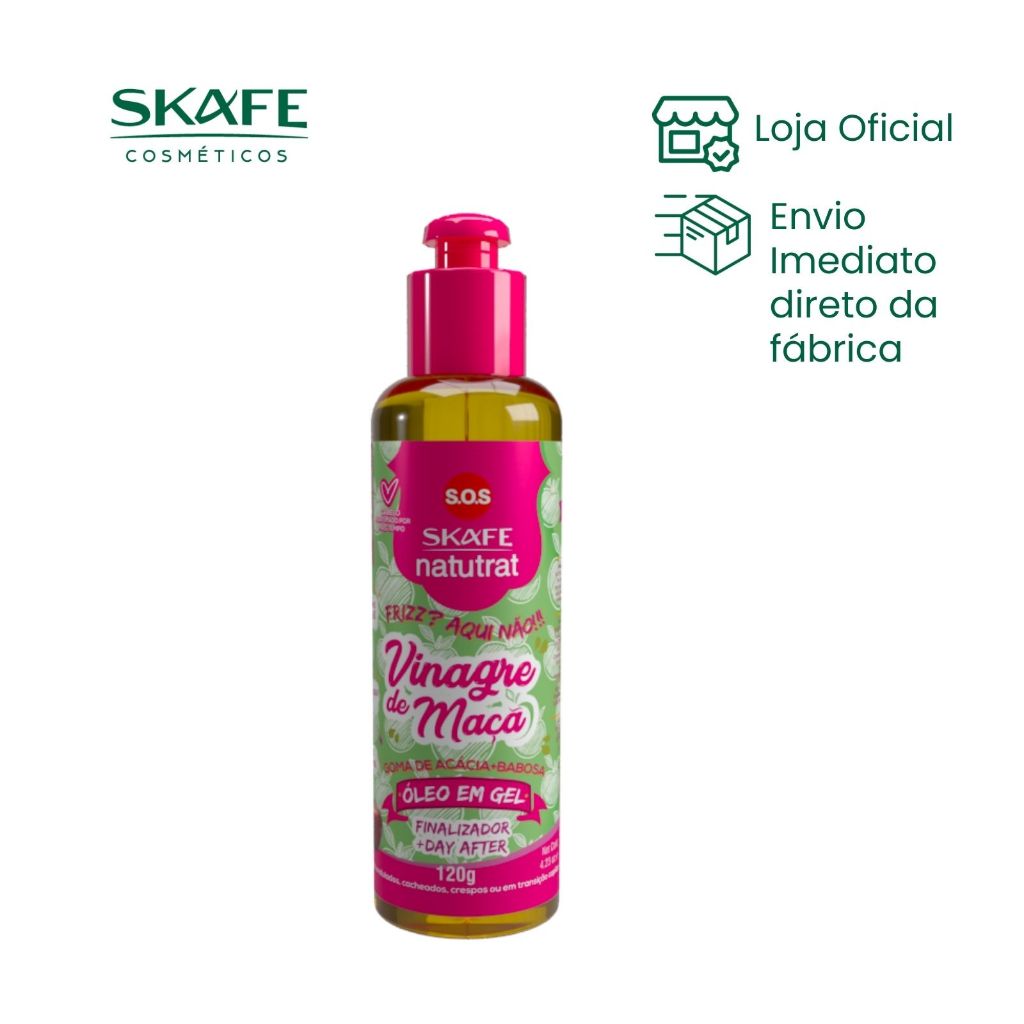 Óleo em Gel Cachos Natutrat Vinagre de Maçã 120g – Finalizador, Anti Frizz, Day After, Brilho Intenso em Oferta na Shopee
