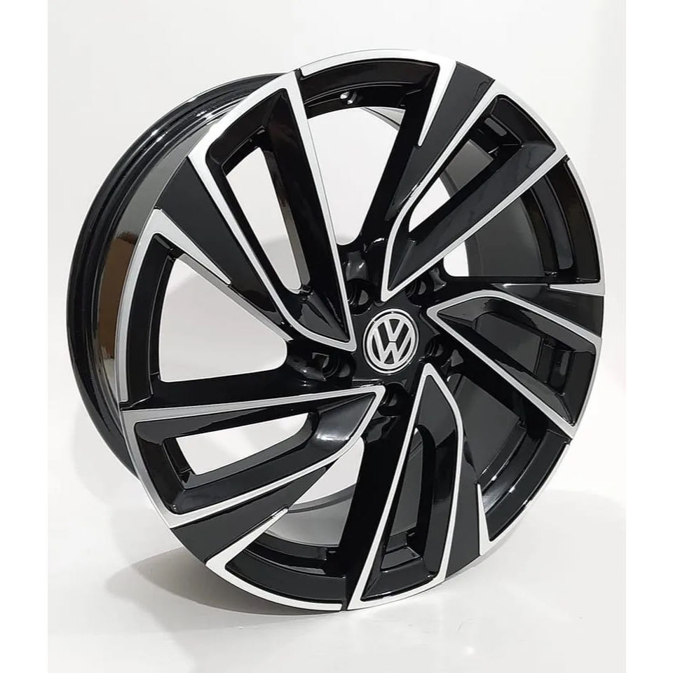 Kit 4 Rodas Aro 15x6,0 5x100 Fox Novo Polo Golf GTI Preta Diamantada Krmai K72
