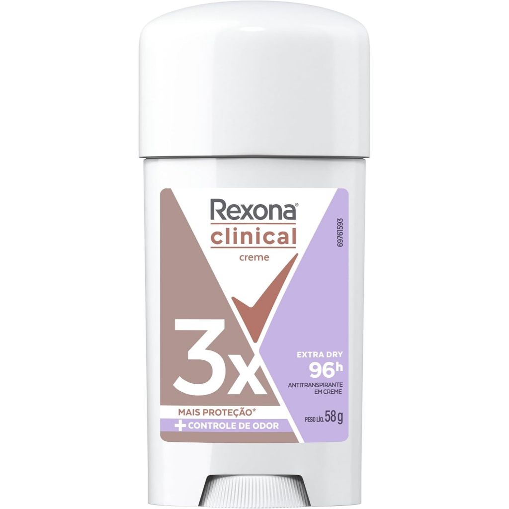 Desodorante Antitranspirante Rexona Clinical Em Creme Extra Dry 96h Com 58g