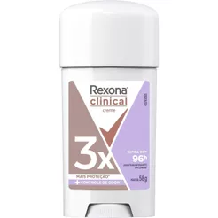 Desodorante Antitranspirante Rexona Clinical Em Creme Extra Dry 96h Com 58g