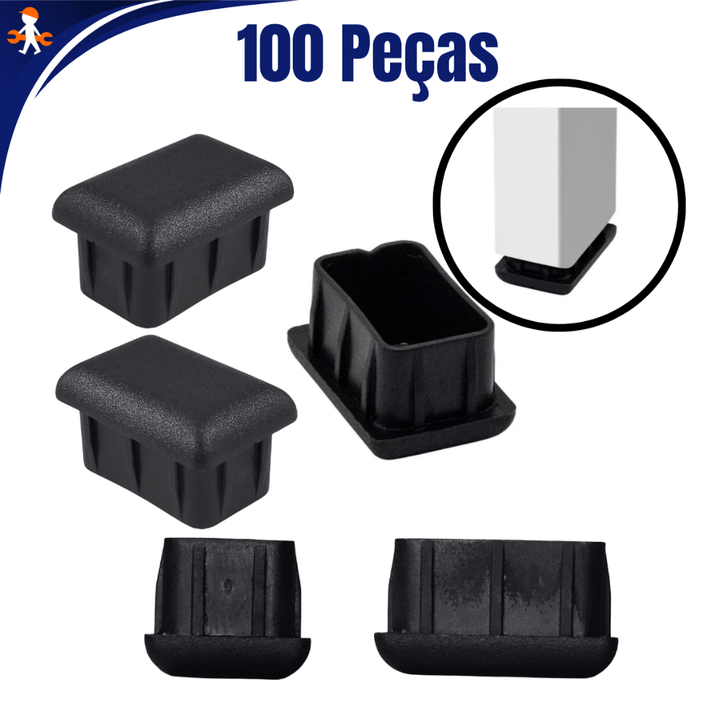 Ponteira Interna 30x20 Tampa Plástica PVC Preta reforçada em Oferta na Shopee