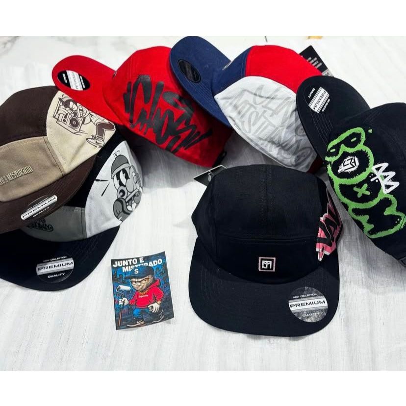 BONÉ 5 PANEL FIVE PANEL ORIGINAL JUNTO E MISTURADO - REGULAGEM STRAPBACK em Oferta na Shopee