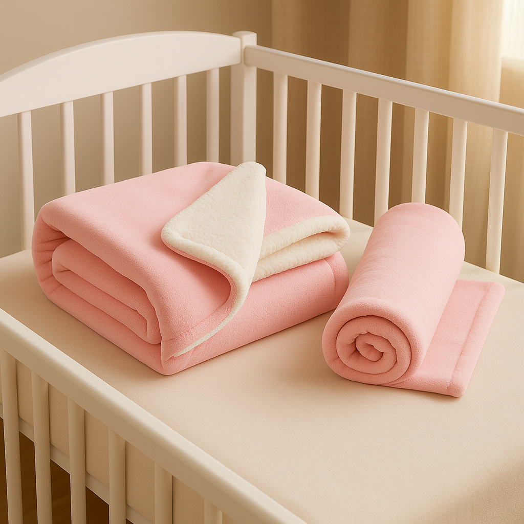 Kit 2 itens para o bebe - Cobertor Sherpa dupla face + Manta Soft