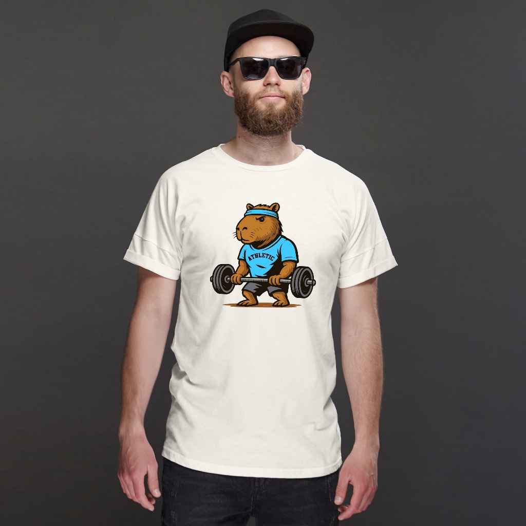 Camiseta Unissex Academia Fitness Capivara Musculação Streetwear Masculina e Feminina 100% Algodão