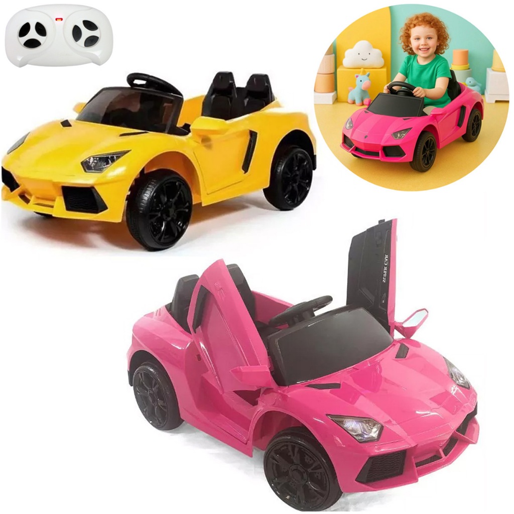 Carro Elétrico Infantil 6V Esportivo 25kg Motorizado Veículo Bivolt Controle Remoto Farol Som Luz