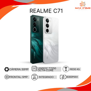 Realme C71 4G Versão Global | 128GB ou 256GB, NFC, IP64, Tela 6,67" 120Hz, 50MP, 6300mAh, 45W em Oferta na Shopee