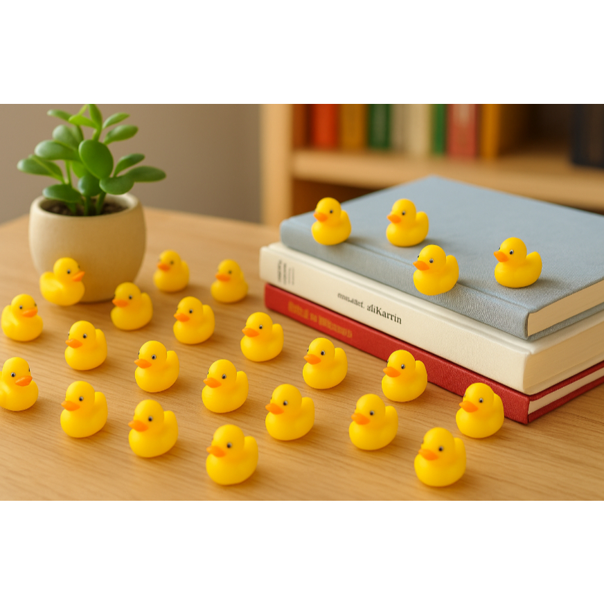 Mini Patinhos Decorativos – Kit 25 Peças – Caça ao Tesouro, Brincadeiras Criativas – Impressão 3D