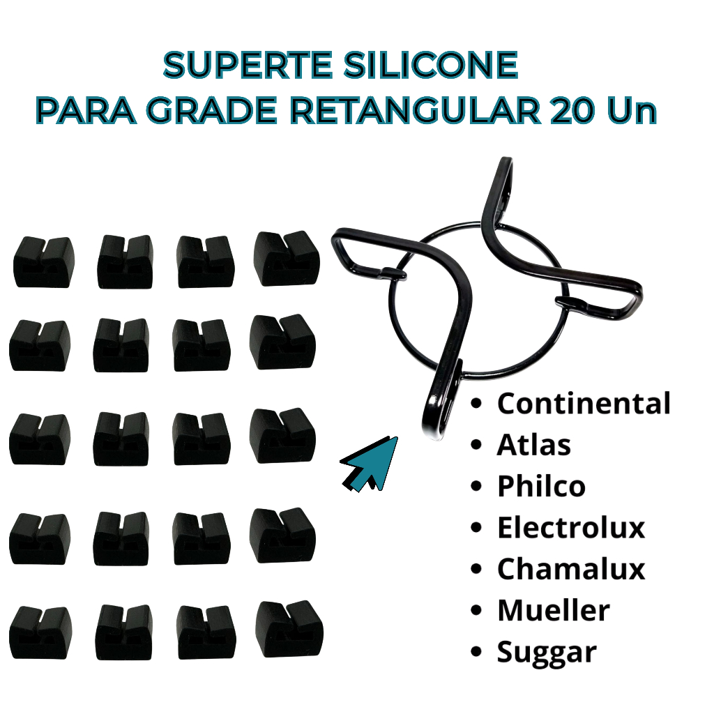 Kit 20 borrachinhas grade retangular Brastemp