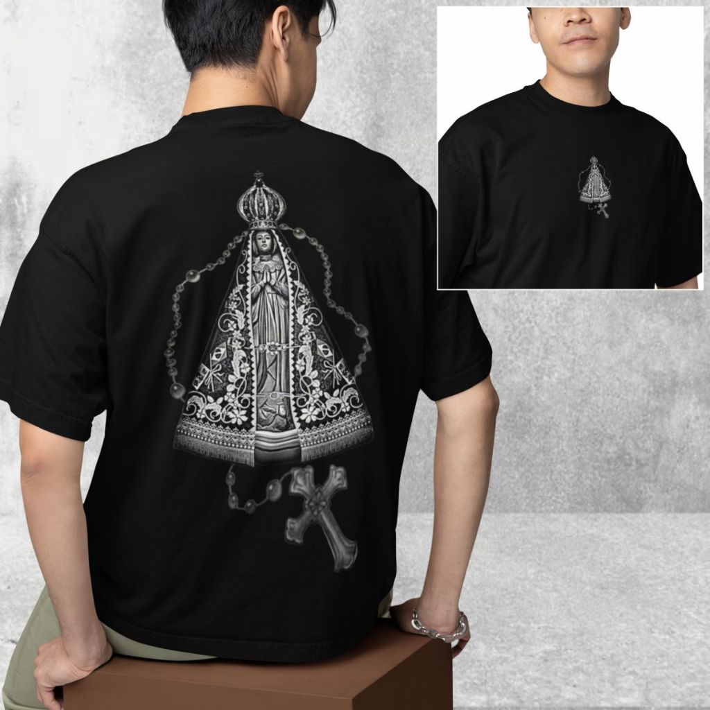 Camiseta Nossa Senhora Camisa Nossa Sra Aparecida Manga Curta 100% Algodão Premium