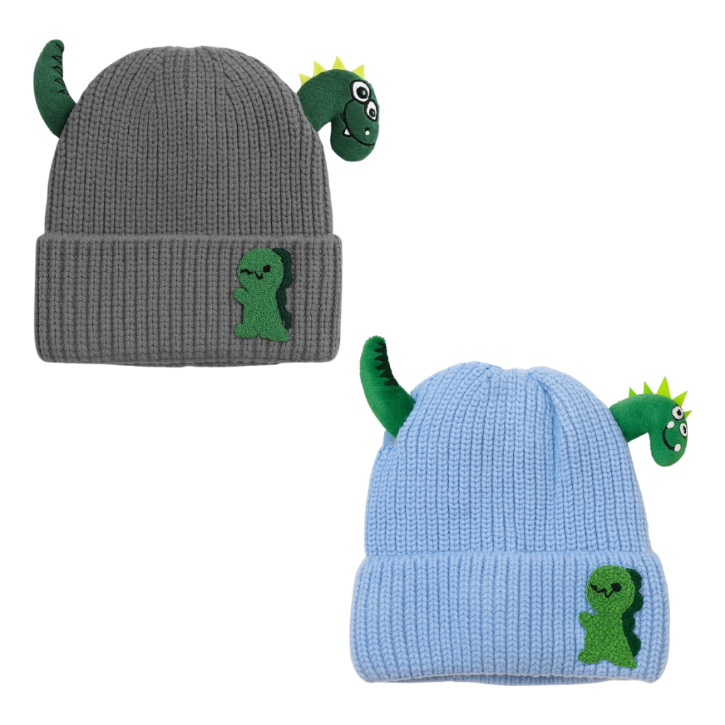 kit 2 Touca gorro infantil dinossauro para criança menino forrada dinossauro estilosa inverno frio