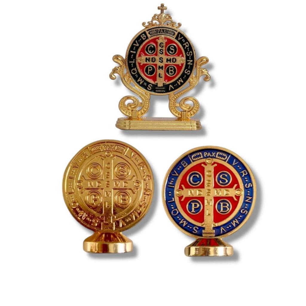 Medalha de São Bento Colorido Painel de Carro Dupla Face 6CM em Oferta na Shopee