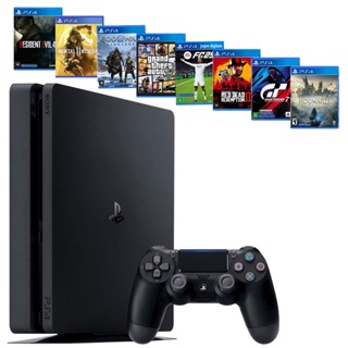 Sony Playstation 4 1000gb Ps4 Slim + Ea Fc Fifa 25 + God Raganarok + Gta 5 + Mkt 11 em Oferta na Shopee
