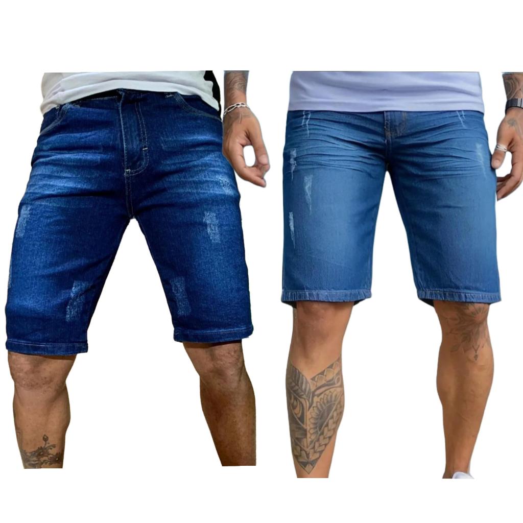 Kit bermudas - Bermuda Jeans Masculina em Oferta na Shopee