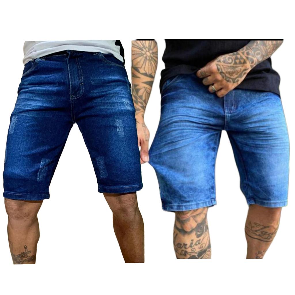Kit bermudas - Bermuda Jeans Masculina em Oferta na Shopee