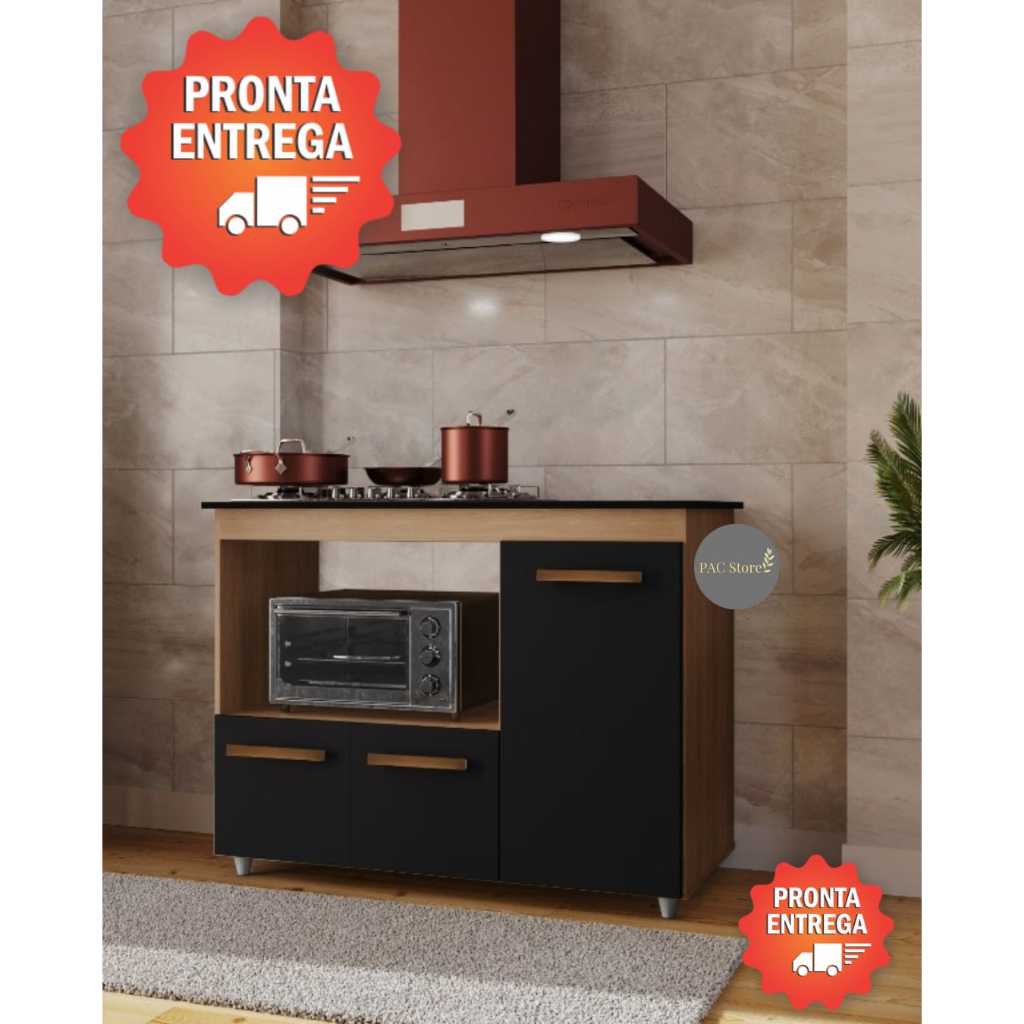 Imagem Balcão Cooktop 3 Portas Com Espaço Para Forno - Pac Store