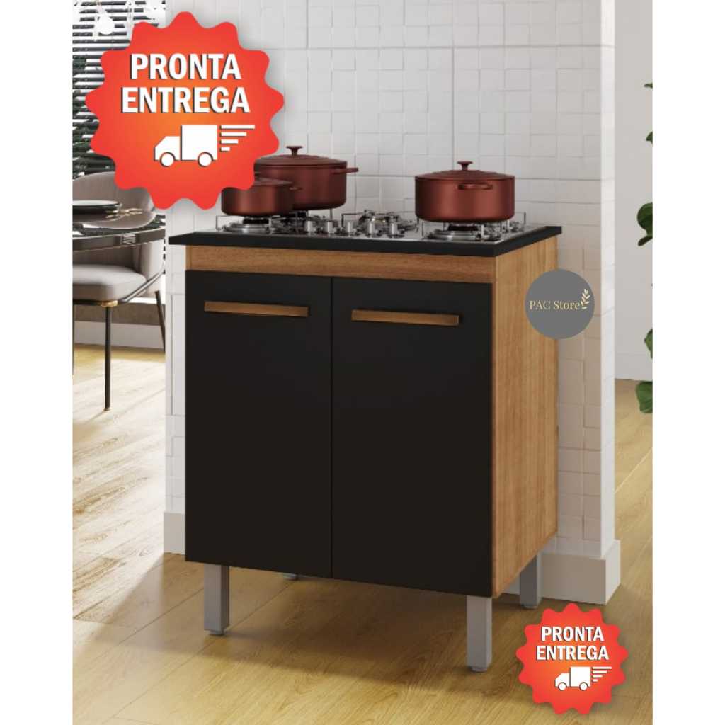 Balcão De Cozinha Para Cooktop 2 Portas Jade - Pac Store
