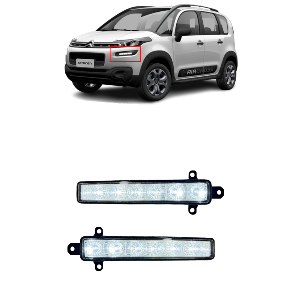 Farol De Milha Neblina Led Drl Citroen Aircross 2016 2017 2018 2019 2020 2021