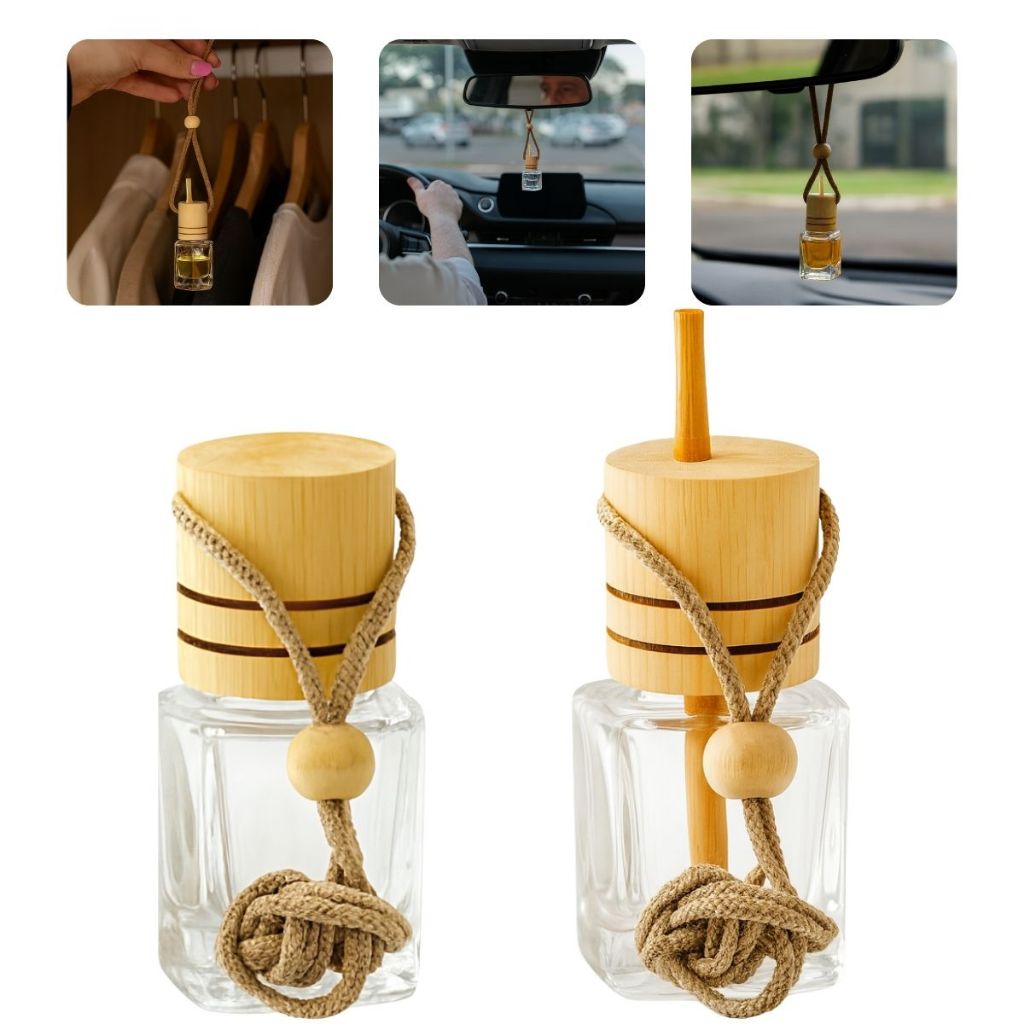 Kit 10 Vidros Quadrado Para Aromatizador Difusor Pingente Para Casa / Carro 10ml em Oferta na Shopee