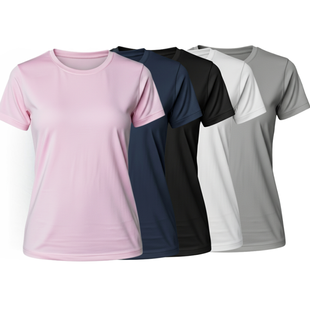 Kit 5 Camisetas Feminina DryFit - Proteção UV - Termica em Oferta na Shopee