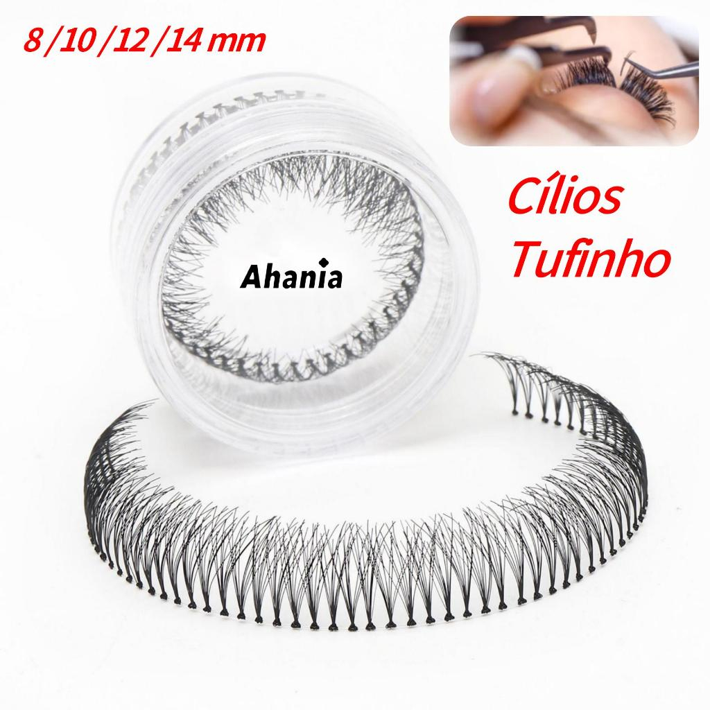 Kit de 12 Pecas Cilios Tufinhos de Potinho Para Alongamento 8/10/12/14 mm Artesanais Coreia