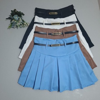 Short Saia Feminina Plissado Alfaiataria Acompanha o Cinto Short Por Baixo Moda Verão em Oferta na Shopee