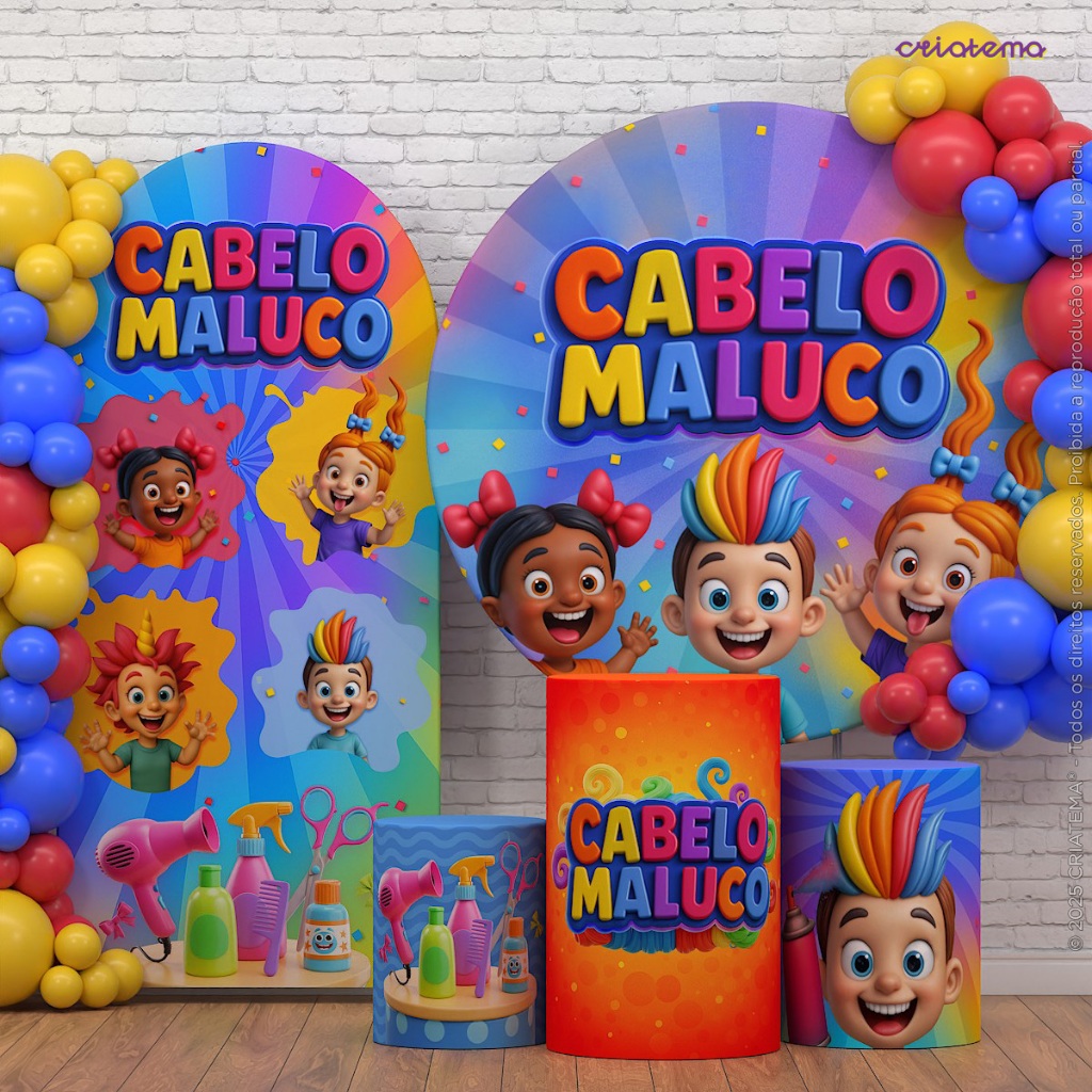 Decoração Dia das Crianças: Capas e Painel Dia das Crianças Festa Cabelo Maluco Sublimado Em Tecido em Oferta na Shopee