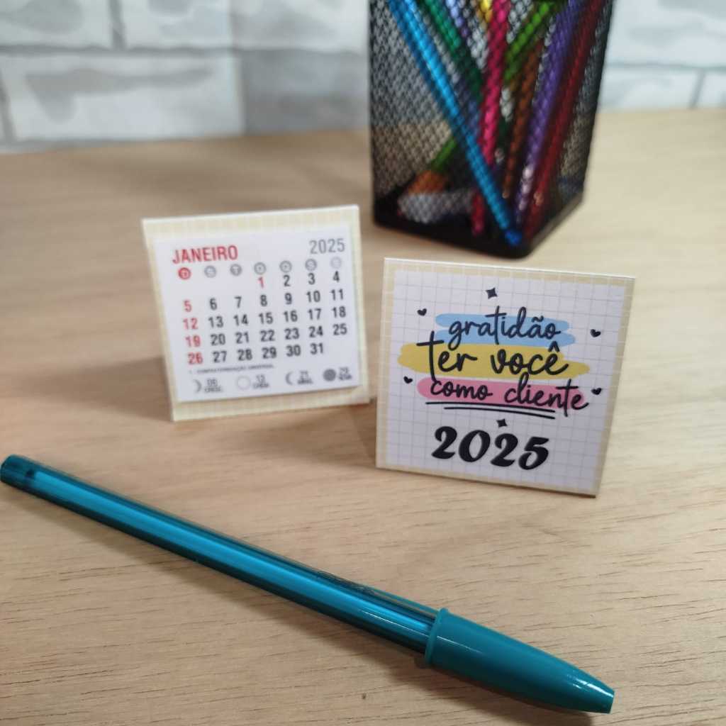 Mimo Mini Calendário de mesa 2026 Personalizado com Logo