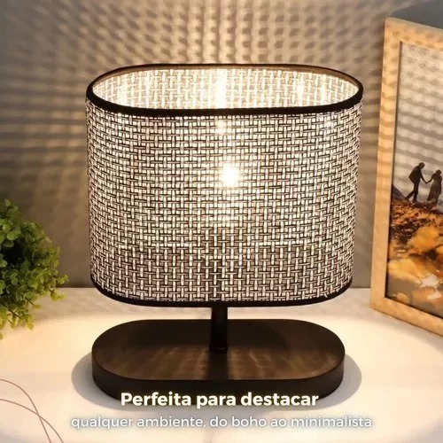 Abajur Luminária Cabeceira Cama Mesa Base Madeira Moderno Minimalista Quarto Sala Criado Mudo